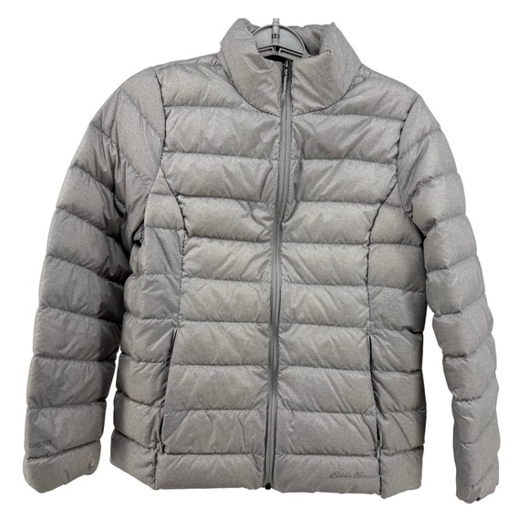 Eddie Bauer Jackets & Blazers - Eddie Bauer EB650 Down Puffer Jacket Women's PM Petite Medium Silver Lightweight